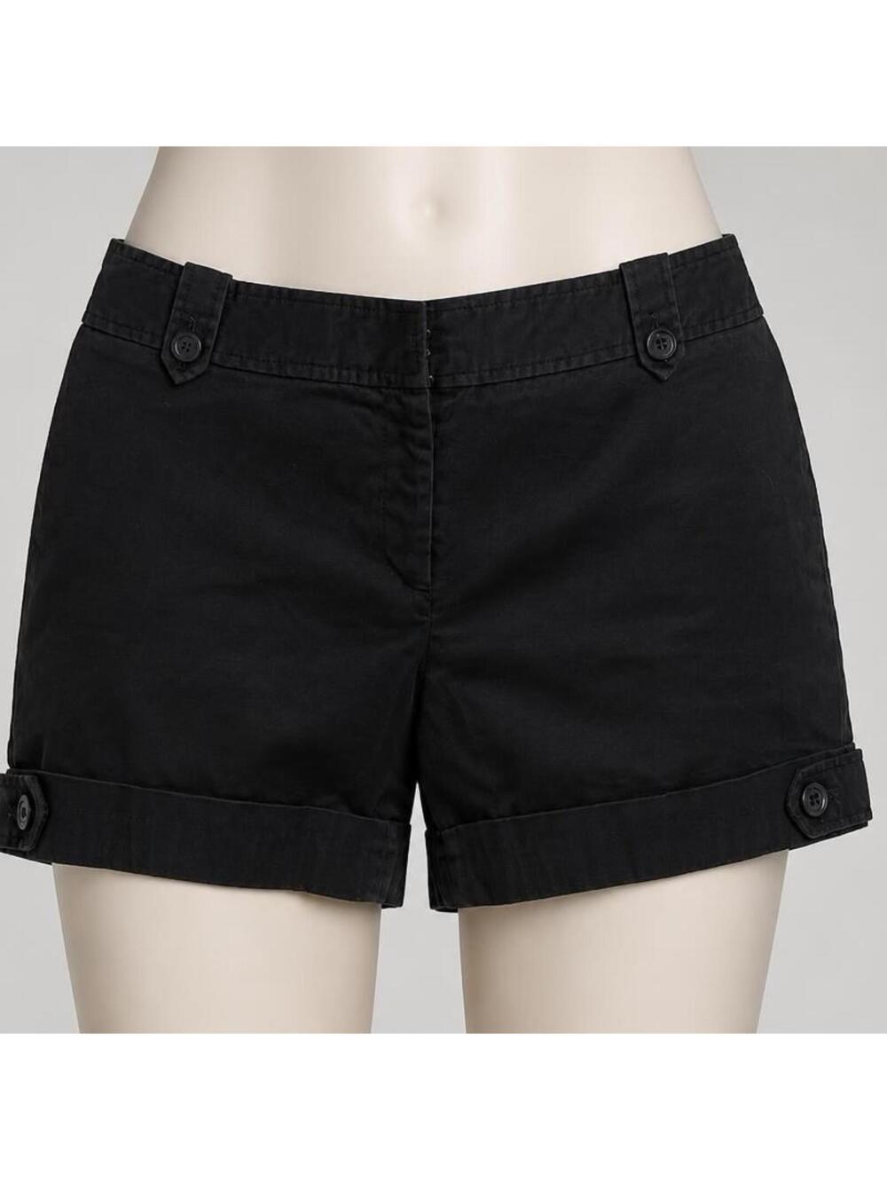White House Black Market Black Cotton Shorts Size 10